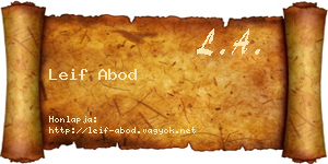 Leif Abod névjegykártya